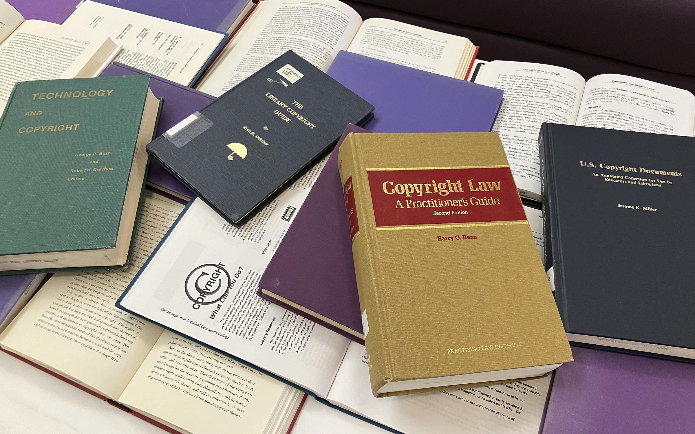 Copyright books at Hale Library.