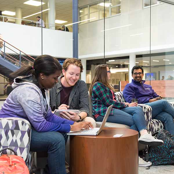 Students meeting on campus